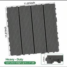 1pc/2pcs/10pcs, 30*30cm/11.8*11.8inch Outdoor Waterproof Anti-Corrosion Plastic Wood Flooring, Easy Installation, Flame Resistant, Anti-Wear, Anti-Corrosion, Suitable For Balcony, Patio, Garden Renovation, DIY Plastic Interlocking Deck Tiles, Outdoor Decor, Outdoor Garden, Applicable For Terrace, Pool Side, Balcony And Backyard, Available In Grey And Coffee Color, Waterproof Outdoor Ground Cover - Coffee Brown - View 2