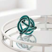 Torre & Tagus Orbit - Esfera Decorativa de Cristal, 7.6 cm de diámetro, Color Verde Azulado - Negro - Ver 3