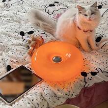 1 pieza Lámpara de ambiente tipo donut - Alimentada por USB/Recargable por tipo C, Luz decorativa LED con cuidado ocular, Interruptor de control táctil Lámpara de pared/Lámpara de escritorio de doble uso, Luz decorativa regulable de 3 colores - Adecuada para decoración de pasillo, dormitorio, sala de estar, sala de estudio - Multicolor - Ver 4