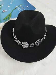 Street Hip-Hop Exaggerated Hat Decor Chain Gentleman Cowboy Hat Accessory