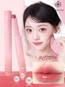 CHEERFLOR 光泽果冻镜面唇膏，轻盈透明，保持颜色，保湿，含植物提取物，含透明质酸和库尼奥利籽油和白池花籽油，钻石丰唇光泽，日常彩妆， - CFR916 - 查看 12