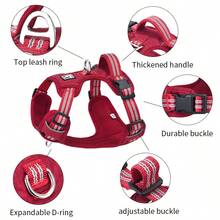 Adjustable Dog Harness, Non-Choke Reflective Pet Vest With Soft Padded Handle, Suitable For Medium & Small Dogs - Multicolor - View 3