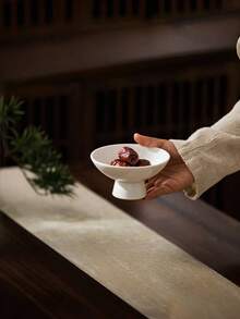 1 件简约复古陶瓷脚盘、茶点盘、水果盘、甜点盘、糕点盘、寿司和开胃菜盘、入口装饰、桌面装饰、珠宝收纳托盘