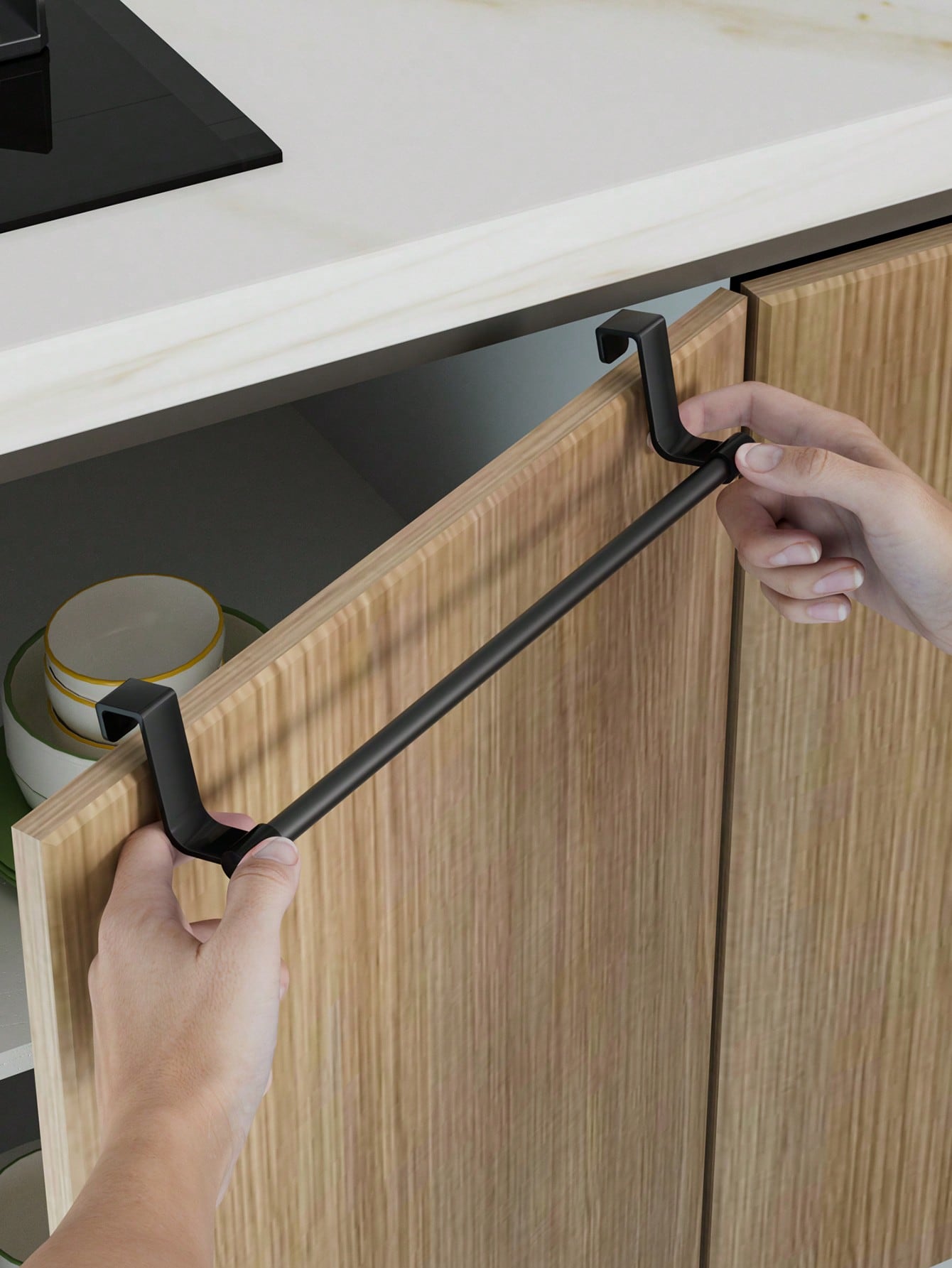 رف للخزانة - خطاف موفر للمساحة بدون ثقب، يُثبت على...