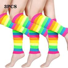 1/2/3 件女式霓虹暖腿套，适合 80 年代风格、旅行、户外运动、万圣节派对、礼物 - 多色 - 查看 2