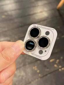 ZYSHI 3pcs Shiny Camera Lens Protector With Metallic Ring, Compatible With Iphone 17 Pro Max/17 Pro/17/Air/16 Pro Max/16/15 Pro Max/15/14 Pro Max/14/13, Cute & Fashionable Accessory, Anti-Scratch Protective Film, Great Birthday Gift For Women & Girls (Phone Camera Lens Cover) - Silver - View 8