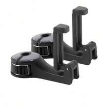 1pc Multi-Functional 2-In-1 Car Hook - Hidden Rear Headrest Hook & Lockable Mobile Phone Holder