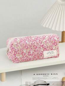 3pcs/1pc Printed Quilted Cosmetic Bag, Lightweight Travel Makeup Bag, Large Capacity Multi-Functional Cosmetic Organizer Pouch Autumn University Essentials Travel Essentials For Holiday Vacation Travel Bag For Women Makeup Organizer - Multicolor - View 4