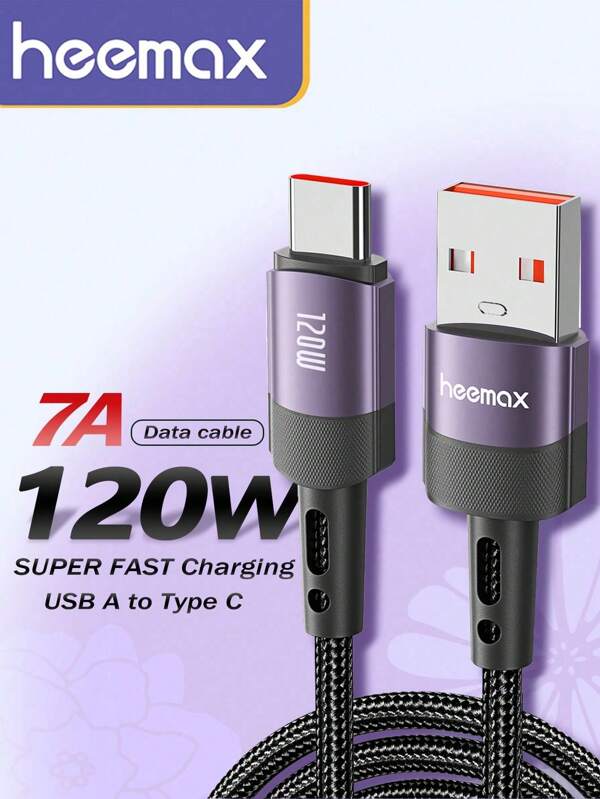 120W Max Fast120W Charging Type C Cable 7A USB A To USB C Fast Charging Cable Compatible With IPhone 16/15/15Plus/15 Pro/15 Pro Max, Honor Realme Oneplus OPPO USB Type C Charging Cord Data Cable Advance Fast Charging Forng S24 23 Ultra S22 S21 Quick Charging