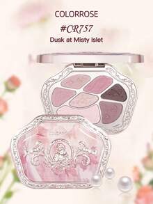 COLORROSE 7-Color Western Retro Eyeshadow Palette, Matte & Shimmer Eyeshadows, High Pigmentation, Long-Lasting, Smooth Texture, With Mirror, Multi-Function Makeup Palette Including Highlighter & Blush