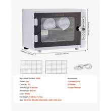 Nail Tool Cleaning Machine, 12L Large Capacity, Tool Cabinet Cleaner Box With Timer Setting, Tempered Glass Door, 185nm Wavelength, For Labs, Home, Nail Salons, Hair Studios, Beauty Salons - Xem 7