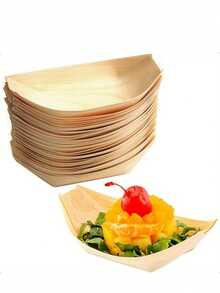 10/20/50 chiếc thuyền đựng thức ăn dùng một lần bằng tre màu be - Khay sushi mini, đĩa khai vị, hộp đựng hình lá dùng cho tiệc nướng BBQ, cắm trại và phục vụ ăn uống, phụ kiện nhà bếp và phòng ăn nhẹ | Thiết kế lá tự nhiên | Hộp đựng - Màu be - Xem 7