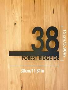 Personalized Custom Black Acrylic House Sign, Self-Adhesive Hollow Acrylic House Sign Customization, Selectable House Number And Street Name, Easy To Wall Mount, No Batteries Required - Suitable For Outdoor Use, Wall-Mounted Sign | Modern Design | HD Acrylic Material - Multicolor - View 9