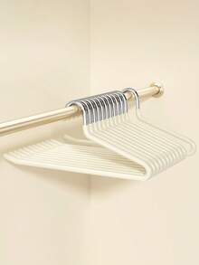 5 件金属现代简约米色鹅形涂层防滑裤架，可扩展衣柜衣架，男女皆宜 - 米色 - 查看 11