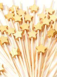 50/100/200 件闪光金鸡尾酒签、仿珍珠食物签和创意艺术牙签、开胃菜签、水果签、竹签、花签、食物水果叉、纸杯蛋糕装饰、蛋糕汉堡艺术叉、三明治尖刺、婚礼派对一次性蛋糕甜点棒自助餐纸杯蛋糕、装饰竹签、竹鸡尾酒串 - 彩色 - 查看 5