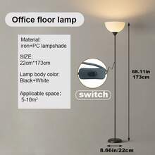 1 pieza Lámpara de pie minimalista en blanco y negro, iluminación de ambiente de alta gama para sala de estar/dormitorio, lámpara de pie vintage junto al sofá, bombilla no incluida - Enchufe EU Tipo C(220-240V) - Ver 9