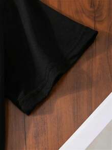 LEOPARD WITH PINK SUNGLASSES Printing Cotton T-Shirt Casual Fashionable Round Neck Basic Base Short Sleeved Kid T-Shirt - màu đen - Xem 5