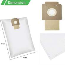 أكياس الغبار لمكانس الكهربائية من سلسلة Karcher T7/1، T9/1، T10/1، T12/1، أكياس الفلتر Karcher 6.904-335، سعة كبيرة، ترشيح قوي، مواد مقاومة للتمزق