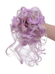 Synthetic Messy Chignon Fake Hair Circle Hair Bun Extensions Scrunchy Black Wig Curly Hair With Tail For Women Girl Hairpieces, Hair Accessories