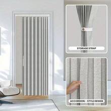 磁性折叠门帘，折叠门帘，室内门帘套装，适用于卧室、客厅，含窗帘杆，四季皆宜 - 彩色 - 查看 8