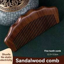 NEFOUME Natürlicher Sandelholz Massagekamm | Antistatisch | Kammzähne Massage + Gua Sha Schaben | Simulierte Doppelfinger-Augenmassage | Ergonomischer rutschfester Griff | Geeignet für Kopf, Nacken, Schulter, Beine und mehr Bereiche, Haare, Haarpflege, Schule, Rückkehr zur Schule, Reisen, Reiseaccessoires, Haushaltsartikel, Spa, Massagetool, Massage, Massagegerät, Spa - Braun - Übersicht 20