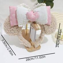 1 件新款毛绒熊头带，女士卡通日常化妆面膜洗脸运动头带，动物优雅可爱休闲街头派对涤纶头带，四季适用，发带，发箍头带 - 毛絨小熊髮箍 - 查看 17