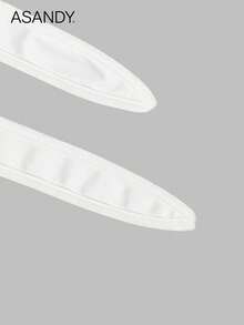 女士纯色无袖 A 字形撞色网眼连衣裙，优雅时尚风格 - 白色 - 查看 5