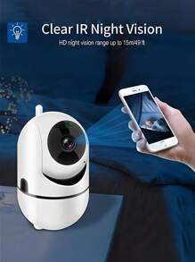 1080p 高清 2.4Ghz 智能家居安全摄像头 - 全天候彩色夜视、平移/倾斜/缩放、双向音频、带运动报警的宠物监视器 - 无线室内/室外安全摄像头 - 黑色 360 度无死角移动远程摄影监视器 - 彩色 - 查看 6