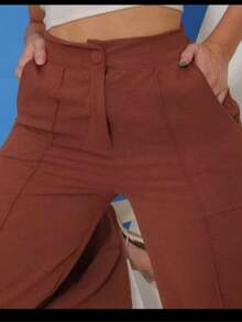 Women Pants - 駝色 - 查看 2