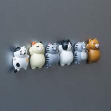 6pcs Cute Kitten Fridge Magnets, Colorful Resin Animal Magnetic Whiteboard Stickers, Decorative Magnets For Refrigerator, Office, Kitchen, Gifts For Friends And Family