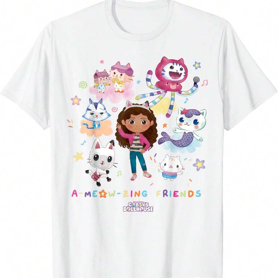 DreamWorkss Gabby's Dollhouse A-Meow-Zing Friends T-Shirt - 白色 - 查看 1