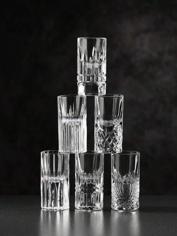 6 Creative Shot Glasses/Cocktail Glasses, Small Crystal Wine Glasses For Bars, Clubs, Restaurants And Home Use - Beverage Containers, Perfect For Serving Spirits, Liquor, And Summer And Winter Drinks. Perfect For Wedding Party Supplies, Holiday Party Supplies, Modern Drinkware Accessories, Easy To Clean, Versatile Drinkware, And Home Entertainment Supplies.