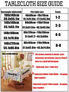 Rectangle PVC Waterproof Lemon Tablecloth, Spring Summer Tablecloth Stain-Resistant Wipeable Wrinkle-Free Table Cover For Indoor/Outdoor, Picnic, BBQ, Dining, Party - Multicolor - View 3