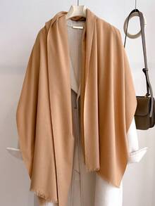 FADZOYLE 1件装女士优雅纯色围巾羊绒披肩头巾，四季皆宜，秋冬季保暖，短流苏加长款，简约优雅，多功能颈部围巾，适合办公室、户外、日常使用，可作礼物、晚宴、婚礼配饰，也可作为礼服搭配。 - 彩色 - 查看 22