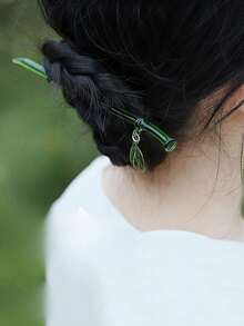 1/2/4/3/5/10pcs Emerald Bamboo Hairpin With Leaf Charm - Chinese Style Ancient Niche Hair Accessory, High-End Resin Material, Elegant Women'S Hair Stick, Bun Extension, Hair Bun Maker, Bun Hair Piece, Hair Styling Pins, Pins For Hair, Bobby Pins, Hair Accessories, Head Accessories