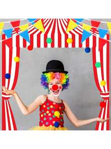 Carnival Decorations Carnival Party Decorations 3 Circus Tent Decorations Circus Awning Decoration Red And White Striped Banner Red Blue Yellow Pennant Banner For Party