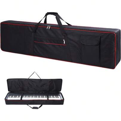 88 Key Keyboard Case Carrying Piano Cover Gig Bag With 2Pocket Keyboard Bag 600D Durable Oxford Inside Padded Full Coverage Dust Protection For Digital Piano Covers