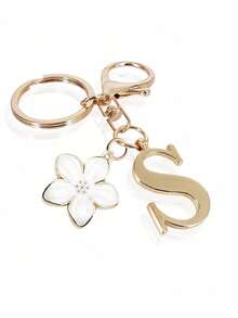 1个高级优雅金色字母钥匙扣，A-Z字母3D吊坠，配樱花挂饰，时尚合金钥匙圈，可作背包挂饰或汽车钥匙链，是女士的完美配饰，情侣礼物，经典简约钥匙扣，装饰品，包包挂饰，非常适合送给朋友、家人、情侣、女友，也是一份重要的礼物和节日纪念品。 - 彩色 - 查看 13