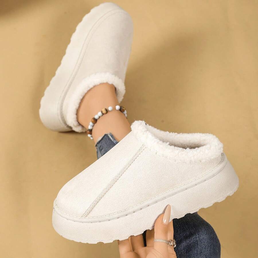 2026冬季新款外貿女款 Uggs 絨毛保暖厚底平底包頭羊毛半拖鞋