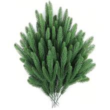 20PCS Artificial Pine Branches Green Plants Pine Needles DIY Accessories For Garland Wreath Christmas And Home Garden Decor Home Decor Christmas Decorations Room Decor