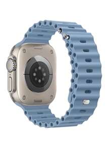 1 件男女通用运动海洋风格表带，兼容 49 毫米 46 毫米 45 毫米 44 毫米 42 毫米 41 毫米 40 毫米 38 毫米系列 10/9/8/7/6/5/4/3/2/1 Ultra SE - 薄霧藍 - 查看 3