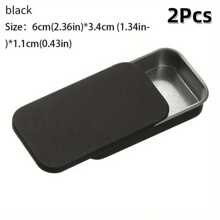 2/6Pcs Of 2.36X1.34X0.43 Inches, Sliding Top Tin Container, Tin Box Container, Small Item Storage Box With Lid, Such As Earrings, Jewelry Crafts, Etc