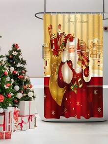 3pcs Christmas Bathroom Set: Toilet Seat Cover, Bath Mat And Rug - Machine Washable, Anti-Slip, U-Shaped Design, Ideal For Holiday Decoration