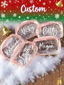 Personalized Makeup Bags, Beach Wedding Gifts, PVC Transparent Makeup Bags, Toiletry Bags, Bridesmaid Gifts, Summer Vacation, Bachelorette Party Multi-Functional,Space-Saving - Multicolor - View 8