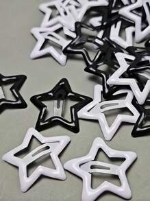 40pcs/Set Y2K Black, White, Beige Multi-Color Star Hair Clips, Satisfy Various Matching Needs, Add Cute And Vibrant Touches To Hairstyles - Suitable For Girls And Women, Daily, Weekend Outings, Birthday Parties, Easily Enhance Your Look And Create A Sweet, Adorable Image, Claw Clips, Hair Slide, Hair Barrettes, Head Accessories, Hair Accessories For Women - Multicolor - View 13