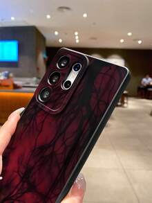 1pc Dark Gothic Style Red Blood Vessel Pattern Painted Pupil Black Matte Texture TPU Protective Phone Case, Suitable As Gift For Boyfriend/Girlfriend, Compatible With Apple, OPPO, Vivo And Other Android Models - Multicolor - View 3