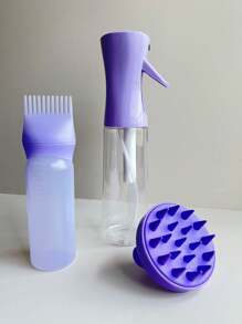 3 套护发套装、喷雾瓶、发根梳、涂抹设备、染发瓶 - 头发涂抹瓶和头皮按摩梳、缓解压力和促进头发生长的头皮按摩器、男女淋浴刷、返校、旅行度假必需品、女士发饰、光滑后梳、理发配件、吹风机