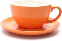 Ceramic Latte Art Cup And Saucer For Latte & Cappuccino, Mate For Coffee Shop And Barista (Matte Orange, 10.5 Oz),13476906 - trái cam - Xem 1