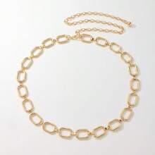 Plus Size Bohemian Vintage Floral Waist Chain - Gold - View 2