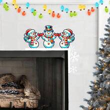 1pc Christmas Door Frame Decoration -Funny Santa & Penguin Christmas Corner Door Frame Decoration, Snowman Door Corner Decor, Manufactured Wood, Holiday Home Decor, Festive Home Party Scene DIY Craft Gift, Seasonal Wall Decor